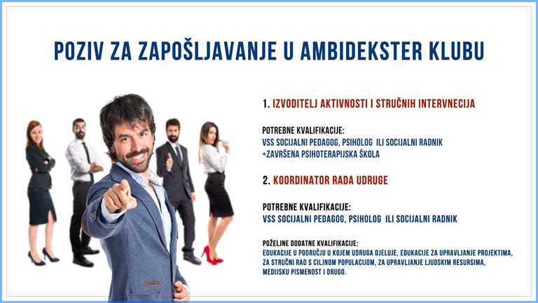 Poziv za zapošljavanje u Ambidekster klubu