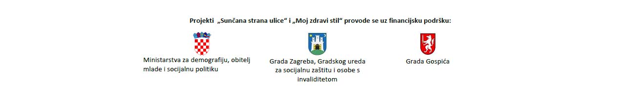 Projekti „Sunčana strana ulice“ i „Moj zdravi stil“ provode se uz financijsku podršku